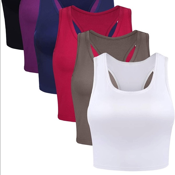 Basic White Racerback Crop Top - Picture 4 of 8